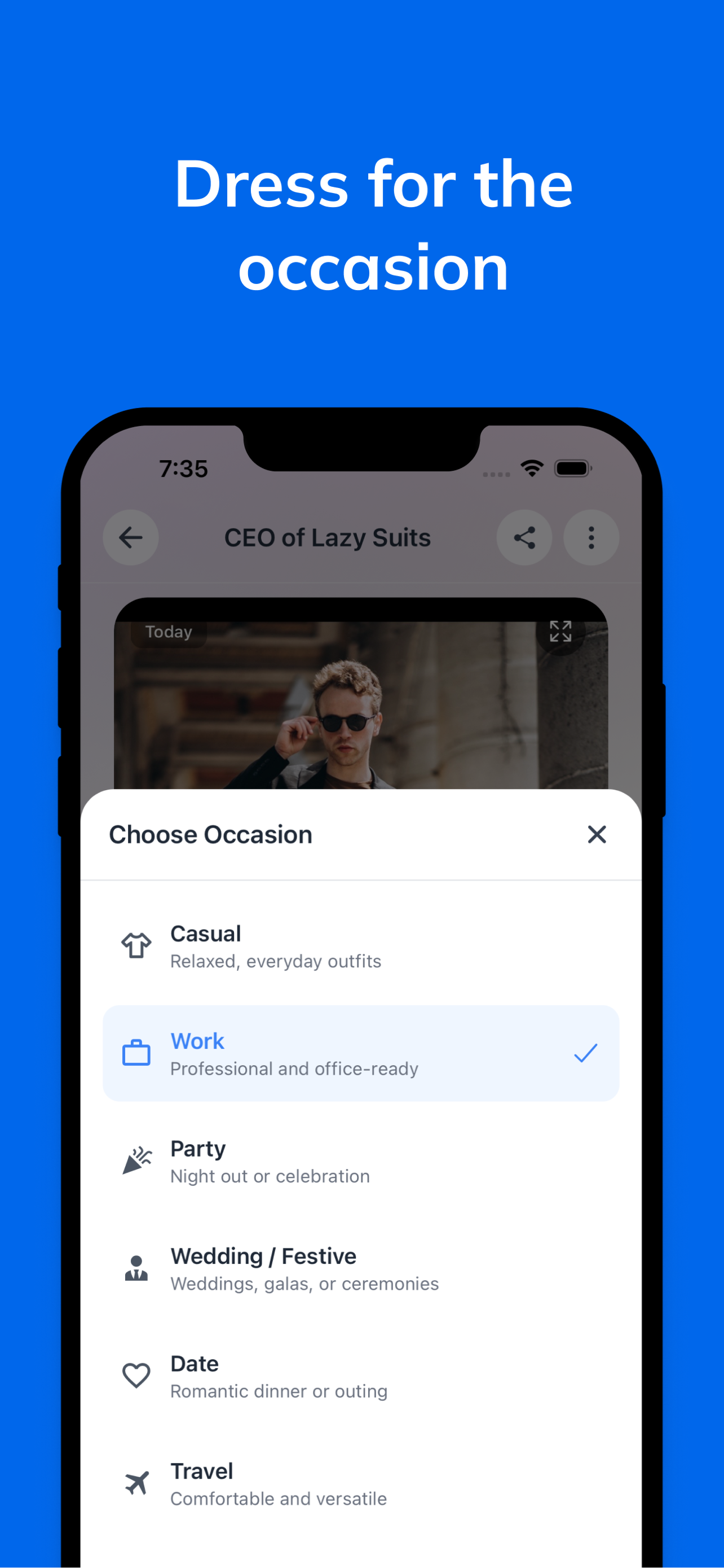 Preview and context selection flow
